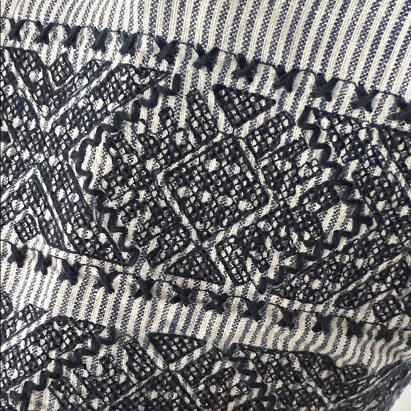 Artisan Blue Striped Dress with Embroidered Hem - Picture 3 of 4